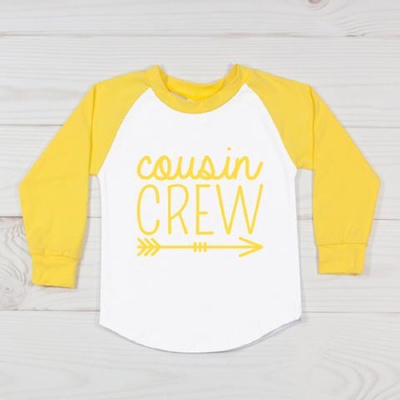 🆕Personalized Kids Cousin Crew Raglan Tees - Picture 6 of 9